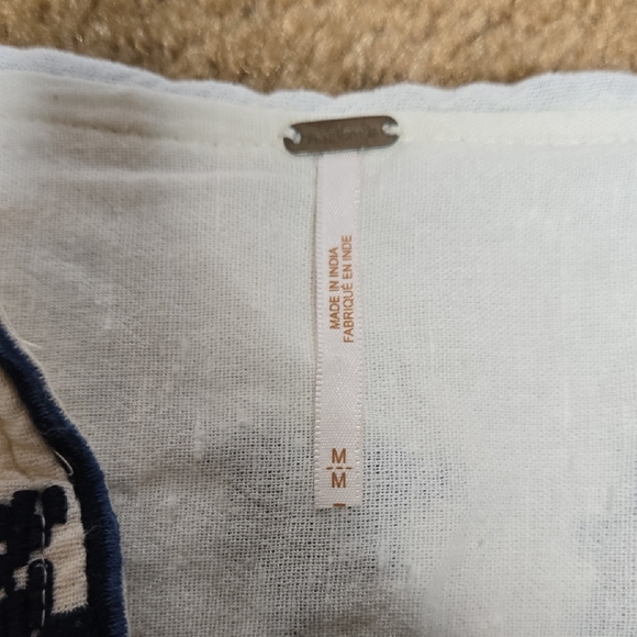 Free People White and Blue Embroidered Dress - Picture 4 of 5